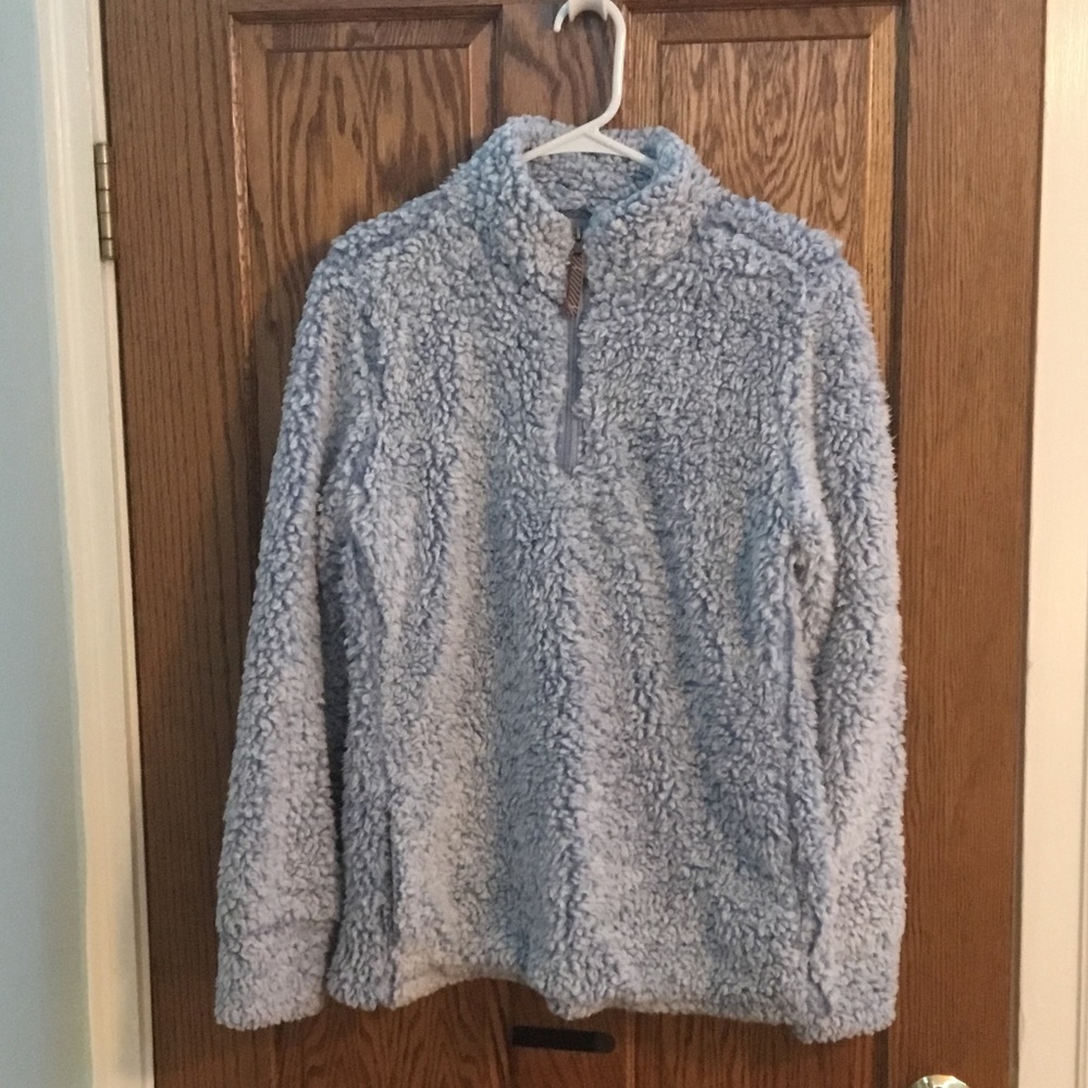 Blue Fuzzy Quarter Zip